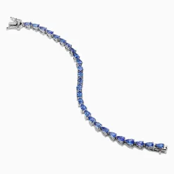 Bracelets|Effy Jewelry Nahla 925 Sterling Silver Pear Tanzanite Tennis Bracelet
