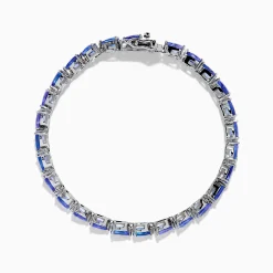 Bracelets|Effy Jewelry Nahla 925 Sterling Silver Pear Tanzanite Tennis Bracelet