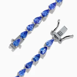 Bracelets|Effy Jewelry Nahla 925 Sterling Silver Pear Tanzanite Tennis Bracelet