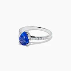 Rings|Effy Jewelry Nahla 14K White Gold Pear Tanzanite and Diamond Solitaire Ring