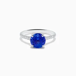 Rings|Effy Jewelry Nahla 14K White Gold Round Tanzanite and Diamond Ring