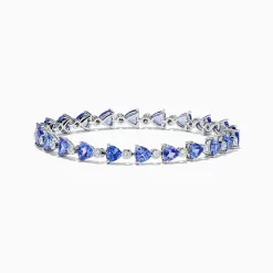 Bracelets|Effy Jewelry Nahla 14K White Gold Tanzanite and Diamond Tennis Bracelet