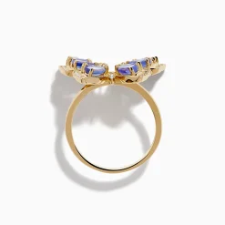 Rings|Effy Jewelry Nahla 14K Yellow Gold Tanzanite and Diamond Butterfly Ring