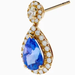 Earrings|Effy Jewelry Nahla 14K Yellow Gold Tanzanite and Diamond Drop Earrings