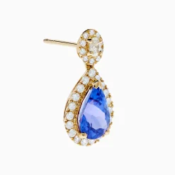 Earrings|Effy Jewelry Nahla 14K Yellow Gold Tanzanite and Diamond Drop Earrings