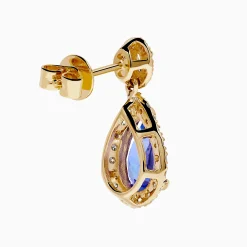 Earrings|Effy Jewelry Nahla 14K Yellow Gold Tanzanite and Diamond Drop Earrings