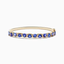 Bracelets|Effy Jewelry Nahla 14K Yellow Gold Tanzanite and Diamond Bangle