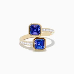 Rings|Effy Jewelry Nahla 14K Yellow Gold Tanzanite and Diamond Bypass Ring