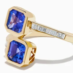 Rings|Effy Jewelry Nahla 14K Yellow Gold Tanzanite and Diamond Bypass Ring