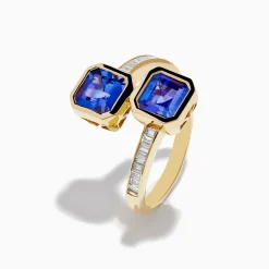 Rings|Effy Jewelry Nahla 14K Yellow Gold Tanzanite and Diamond Bypass Ring