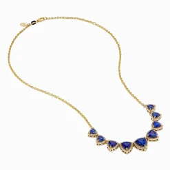 Necklaces & Pendants|Effy Jewelry Nahla 14K Yellow Gold Trillion Tanzanite and Diamond Necklace