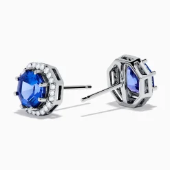 Earrings|Effy Jewelry Nahla Siri 14K Gold Octagon Cut Tanzanite and Diamond Earrngs