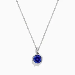 Necklaces & Pendants|Effy Jewelry Nahla Siri 14K Gold Octagon Cut Tanzanite and Diamond Pendant