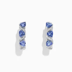 Earrings|BH Multi Nahla Siri 14K Gold Tanzanite u0026 Diamond Hoop Earrings, 2.43 TCW