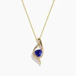 Necklaces & Pendants|BH Multi Nahla Siri 14K Gold Tanzanite and Diamond Pendant, 1.46 TCW