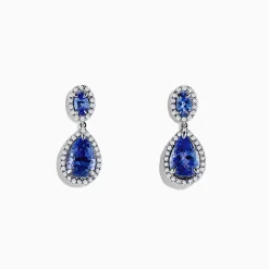 Earrings|BH Multi Nahla Siri 14K Gold Tanzanite and Diamond Earrings, 2.90 TCW