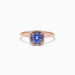 Rings|Effy Jewelry Nahla Siri 14K Rose Gold Tanzanite and Diamond Ring, 0.81 TCW