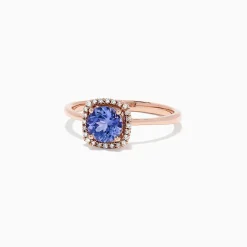 Rings|Effy Jewelry Nahla Siri 14K Rose Gold Tanzanite and Diamond Ring, 0.81 TCW