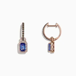 Earrings|Effy Jewelry Nahla Siri 14K Rose Gold Tanzanite and Diamond Earrings, 2.22 TCW