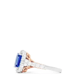 Rings|Effy Jewelry Nahla Siri 14K Two Tone Gold Emerald Cut Tanzanite and Diamond Ring, 2.32 TCW