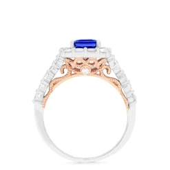 Rings|Effy Jewelry Nahla Siri 14K Two Tone Gold Emerald Cut Tanzanite and Diamond Ring, 2.32 TCW