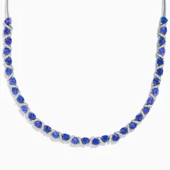 Necklaces & Pendants|Effy Jewelry Nahla Siri 14K White Gold Trillion Cut Tanzanite and Diamond Necklace