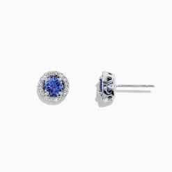 Earrings|Effy Jewelry Nahla Siri 14K White Gold Tanzanite and Diamond Stud Earrings, 1.04 TCW