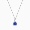 Necklaces & Pendants|Effy Jewelry Nahla Siri 14K White Gold Tanzanite and Diamond Trillion Pendant, 0.72 TCW