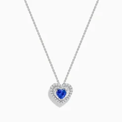 Necklaces & Pendants|Effy Jewelry Nahla Siri 14K White Gold Tanzanite and Diamond Heart Pendant