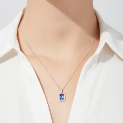 Necklaces & Pendants|Effy Jewelry Nahla Siri 14K White Gold Tanzanite and Diamond Pendant, 1.56 TCW