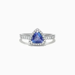 Rings|Effy Jewelry Nahla Siri 14K White Gold Trillion Tanzanite and Diamond Ring, 0.96 TCW