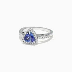 Rings|Effy Jewelry Nahla Siri 14K White Gold Trillion Tanzanite and Diamond Ring, 0.96 TCW