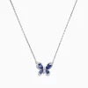Necklaces & Pendants|Effy Jewelry Nahla Siri 14K White Gold Tanzanite and Diamond Butterfly Necklace, 1.24 TCW