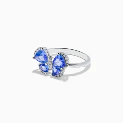 Rings|Effy Jewelry Nahla Siri 14K White Gold Tanzanite and Diamond Butterfly Ring