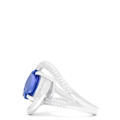 Rings|Effy Jewelry Nahla Siri 14K White Gold Tanzanite and Diamond Double Loop Ring, 4.31 TCW