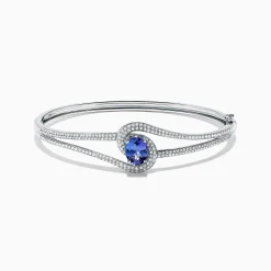 Bracelets|BH Multi Nahla Siri 14K White Gold Tanzanite and Diamond Bangle, 2.61 TCW