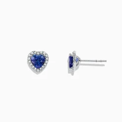 Earrings|Effy Jewelry Nahla Siri 14K White Gold Tanzanite and Diamond Heart Earrings, 1.51 TCW