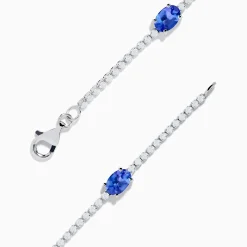 Bracelets|Effy Jewelry Nahla Siri 14K White Gold Tanzanite and Diamond Tennis Bracelet