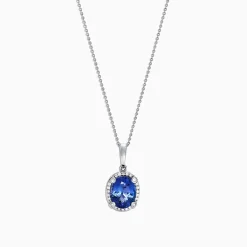 Necklaces & Pendants|Effy Jewelry Nahla Siri 14K White Gold Tanzanite and Diamond Pendant, 2.97 TCW