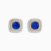 Earrings|Effy Jewelry Nahla Siri 14K White u0026 Yellow Gold Tanzanite and Diamond Stud Earrings