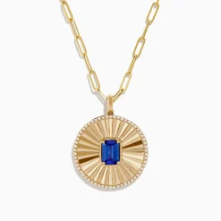 Necklaces & Pendants|Effy Jewelry Nahla Siri 14K Yellow Gold Tanzanite and Diamond Pendant
