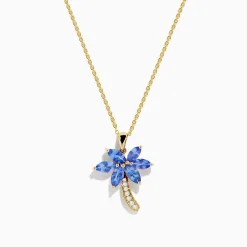 Necklaces & Pendants|Effy Jewelry Nahla Siri 14K Yellow Gold Tanzanite and Diamond Palm Tree Pendant