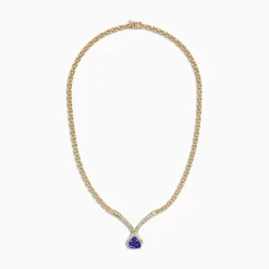 Necklaces & Pendants|Effy Jewelry Nahla Siri 14K Yellow Gold Tanzanite and Diamond Necklace, 3.66 TCW