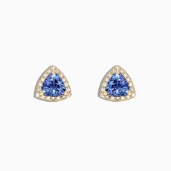 Earrings|Effy Jewelry Nahla Siri 14K Yellow Gold Tanzanite and Diamond Stud Earrings, 1.19 TCW