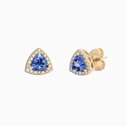 Earrings|Effy Jewelry Nahla Siri 14K Yellow Gold Tanzanite and Diamond Stud Earrings, 1.19 TCW