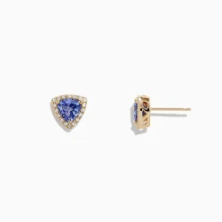 Earrings|Effy Jewelry Nahla Siri 14K Yellow Gold Tanzanite and Diamond Stud Earrings, 1.19 TCW