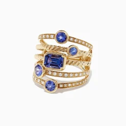 Rings|Effy Jewelry Nahla Siri 14K Yellow Gold Tanzanite and Diamond Ring, 2.26 TCW