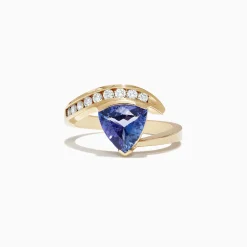 Rings|Effy Jewelry Nahla Siri 14K Yellow Gold Trillion Tanzanite and Diamond Ring, 1.88 TCW