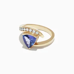 Rings|Effy Jewelry Nahla Siri 14K Yellow Gold Trillion Tanzanite and Diamond Ring, 1.88 TCW