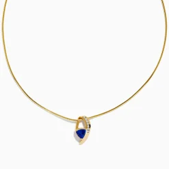 Necklaces & Pendants|Effy Jewelry Nahla Siri 14K Yellow Gold Tanzanite and Diamond Necklace
